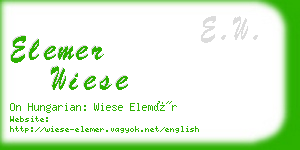 elemer wiese business card